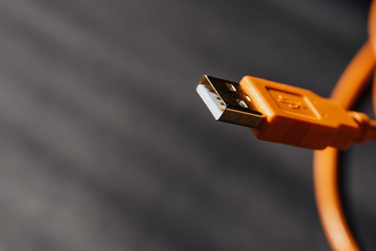 Wtyczka kabla USB z bliska